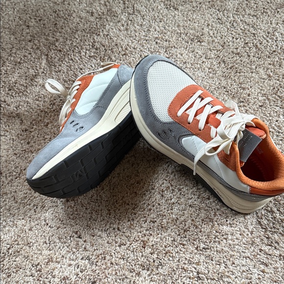 Municipal White Mesh Sneakers with Orange Accents - Picture 2 of 5